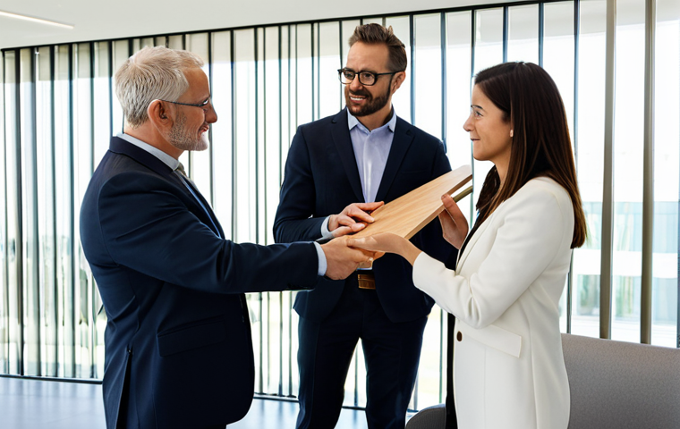 **

"A professional architectural materials marketer, fully clothed in a stylish business suit, presenting a sample of sustainable wood to a group of architects in a modern conference room, appropriate attire, safe for work, perfect anatomy, correct proportions, well-formed hands, proper finger count, natural pose, professional lighting, high-resolution, showcasing the wood's unique grain and texture, emphasizing its LEED certification, modest presentation style, family-friendly content."

**