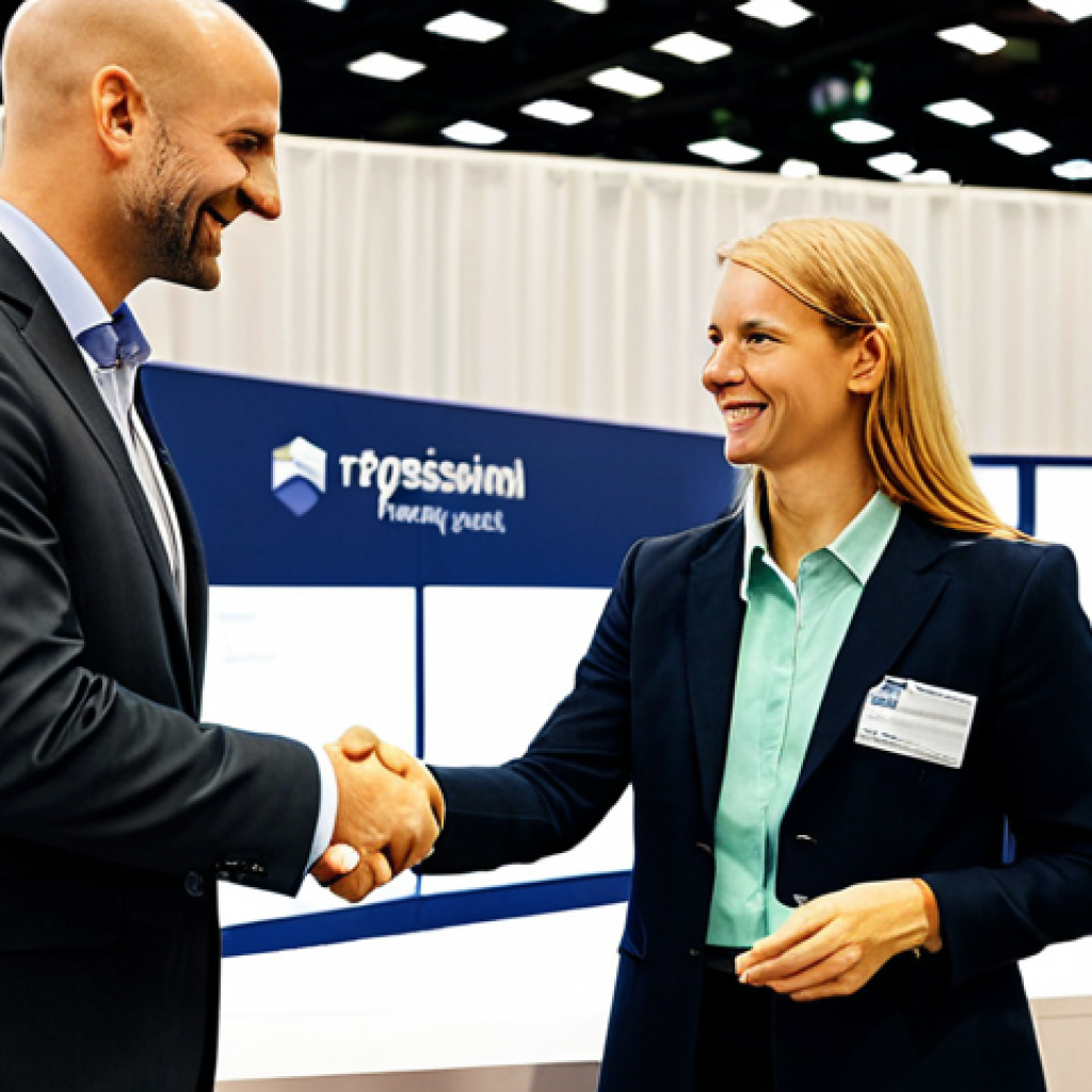 Networking at an Industry Event**

"A professional building materials salesperson, fully clothed in a modest business suit, shaking hands with an architect at a construction industry trade show. Booths and displays in the background. Professional lighting, sharp focus, perfect anatomy, correct proportions, natural pose, well-formed hands, proper finger count, appropriate content, safe for work, family-friendly, professional."

**