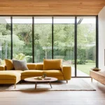 Home 16 건축자재 광고 카피 작성법 - **Prompt 1: Modern Family's Sustainable Sanctuary**
"A cozy and brightly lit living room in a mo...