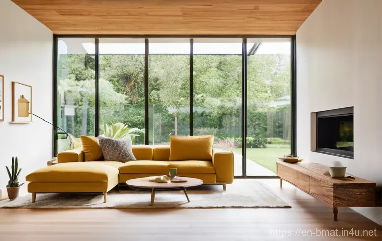 건축자재 광고 카피 작성법 - **Prompt 1: Modern Family's Sustainable Sanctuary**
    "A cozy and brightly lit living room in a mo...